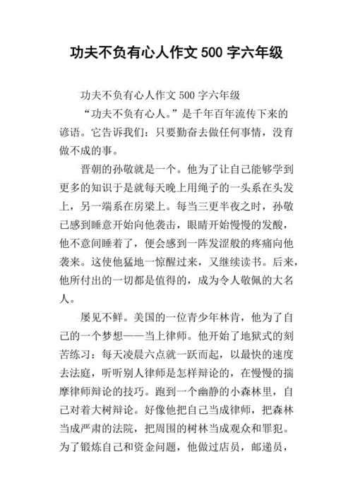 功夫不负有心人的作文，功夫不负有心人的作文300字